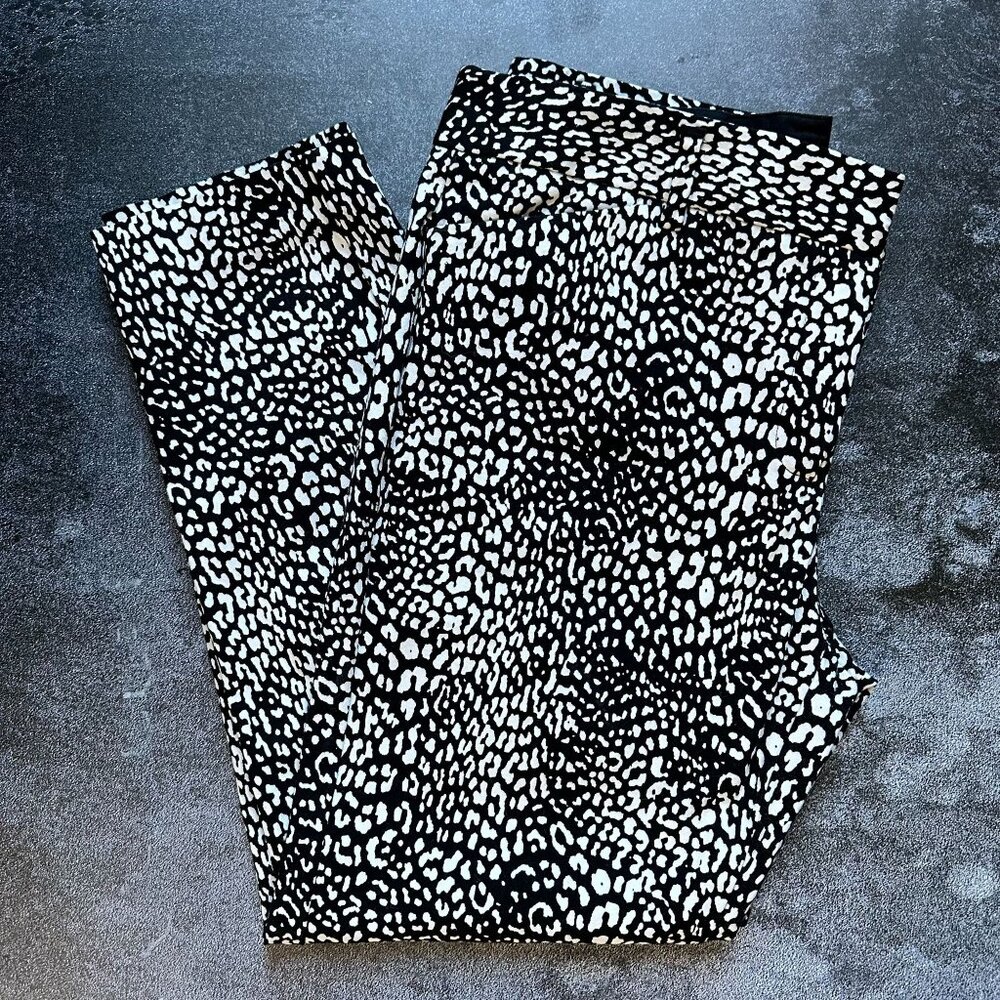 Worthington Black & White Leopard Print Pants Size 8